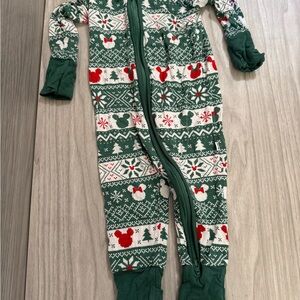 Little Sleepies Mickey Holiday Zipper Romper